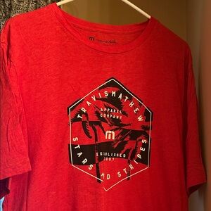 Travis Mathew Red Stars and Stripes Tee